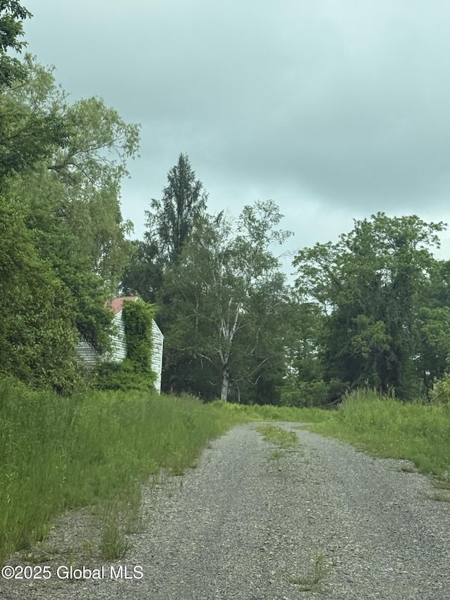 59 Lagrange Rd, Crown Point, NY 12928 - view of dirt / gravel road with a wooded view