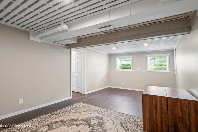 30 W State St, Glens Falls, NY 12801 - below grade area with dark wood-style floors and recessed lighting