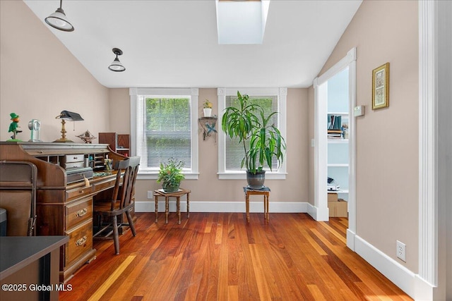 479 Loudon Rd, Colonie, NY 12211 - office area featuring wood finished floors and lofted ceiling