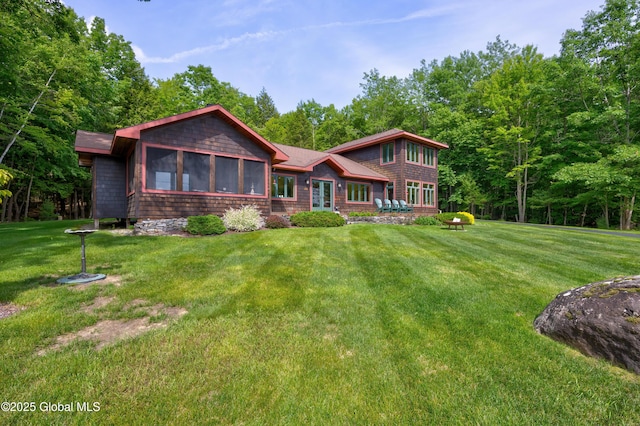 555 Trout Lake Rd, Bolton, NY 12824 - rear view of house featuring a yard
