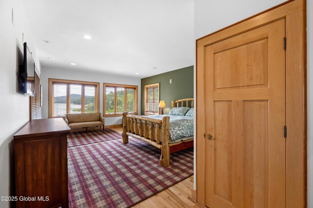 555 Trout Lake Rd, Bolton, NY 12824 - bedroom with light wood finished floors and recessed lighting
