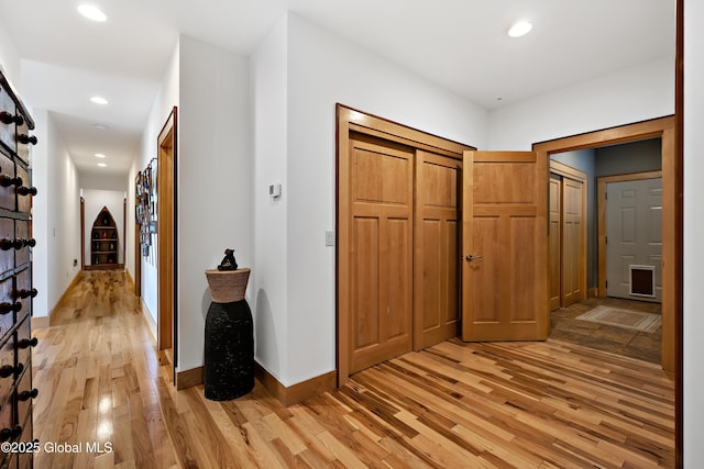 555 Trout Lake Rd, Bolton, NY 12824 - hall featuring light wood-type flooring and recessed lighting