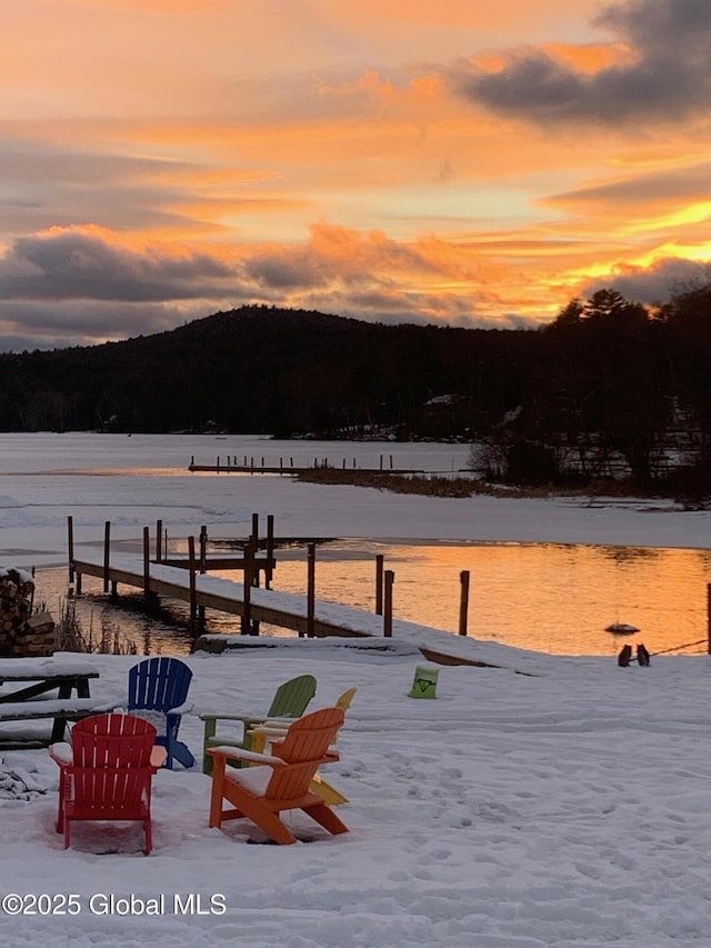 555 Trout Lake Rd, Bolton, NY 12824 - view of home's community featuring a water and mountain view and a dock
