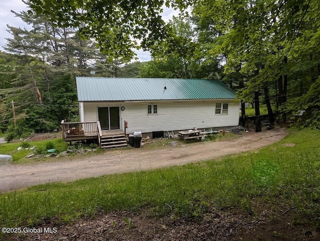312 Ridge Rd, Northampton, NY 12134 - back of property featuring a deck and a metal roof