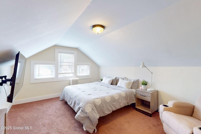 66 Roosevelt Ave, Schenectady, NY 12304 - carpeted bedroom with vaulted ceiling and radiator heating unit