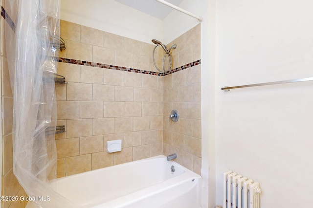 66 Roosevelt Ave, Schenectady, NY 12304 - full bath with radiator and shower / tub combo with curtain
