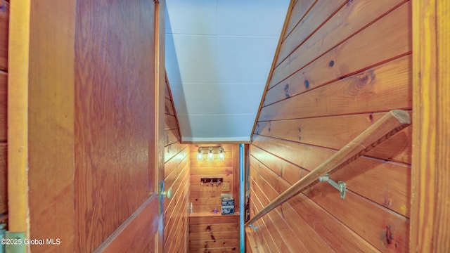 19 High St, Fort Plain, NY 13339 - stairs featuring wood walls