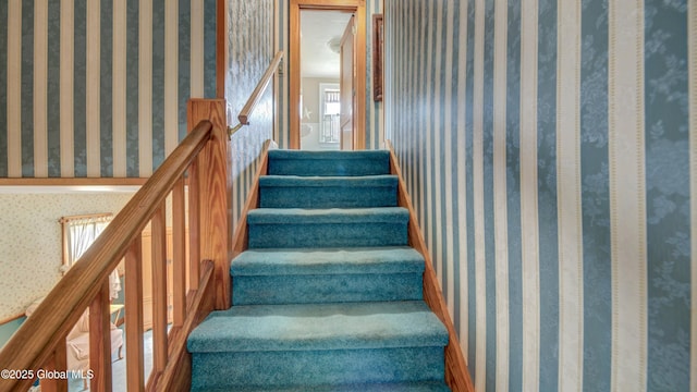 19 High St, Fort Plain, NY 13339 - staircase featuring wallpapered walls