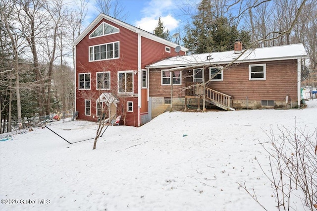345 W Shore Rd, Duanesburg, NY 12053 - snow covered house featuring a chimney