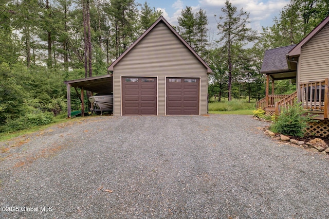 349 Methodist Farm Rd, Sand Lake, NY 12018 - garage featuring a garage and view of wooded area