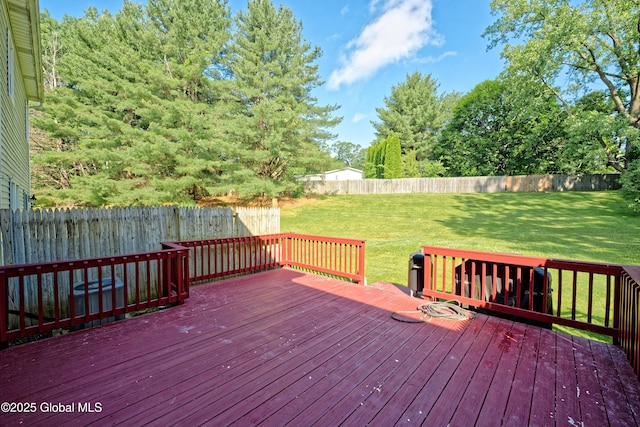 5 Bridgewood Ln, Watervliet, NY 12189 - wooden terrace featuring a fenced backyard