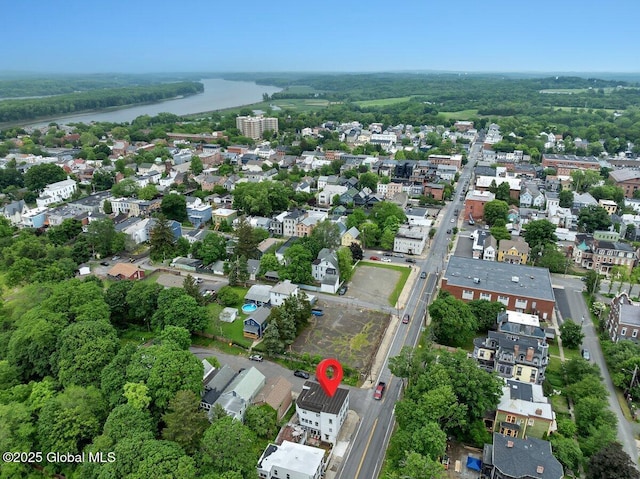 75-77 S 3rd St, Hudson, NY 12534 - aerial overview of property's location with a nearby body of water