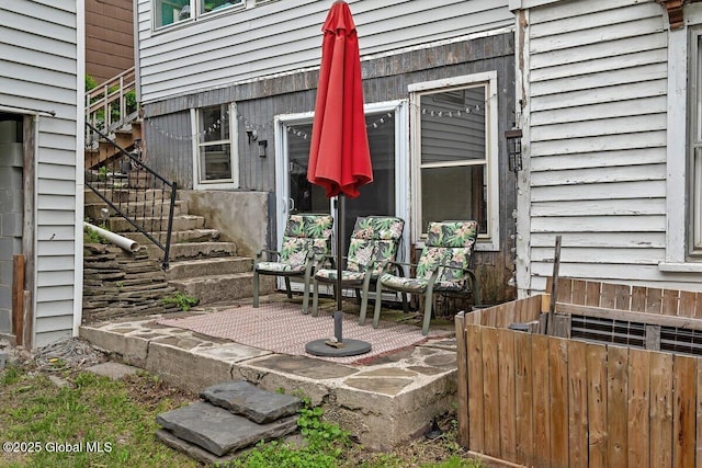 75-77 S 3rd St, Hudson, NY 12534 - view of patio / terrace with stairs