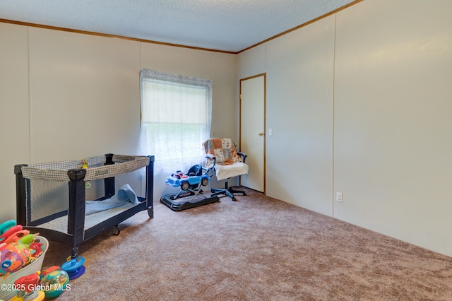 114 Burdick Rd, Johnstown, NY 12078 - carpeted bedroom featuring ornamental molding and a textured ceiling