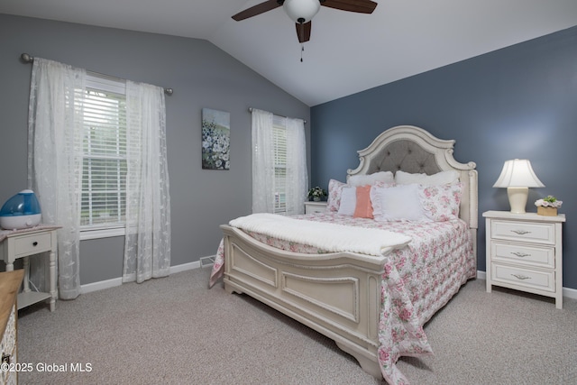 20 Quarry Circle Way, Kingsbury, NY 12839 - carpeted bedroom with vaulted ceiling and ceiling fan