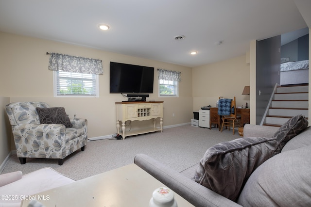 20 Quarry Circle Way, Kingsbury, NY 12839 - living area with plenty of natural light, light carpet, an office area, and recessed lighting