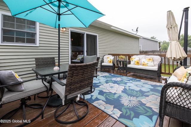 20 Quarry Circle Way, Kingsbury, NY 12839 - wooden terrace with outdoor lounge area and outdoor dining area
