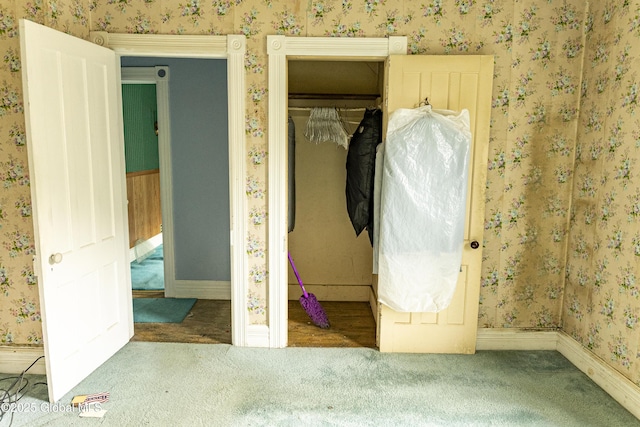 53 Broad St, Catskill, NY 12414 - unfurnished bedroom featuring carpet flooring, wallpapered walls, and a closet