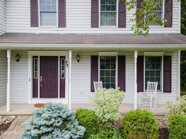 77 Rotterdam Dr, Bethlehem, NY 12077 - doorway to property with covered porch