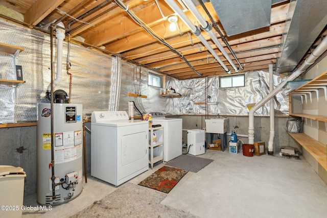 77 Rotterdam Dr, Bethlehem, NY 12077 - below grade area with gas water heater and washer and dryer