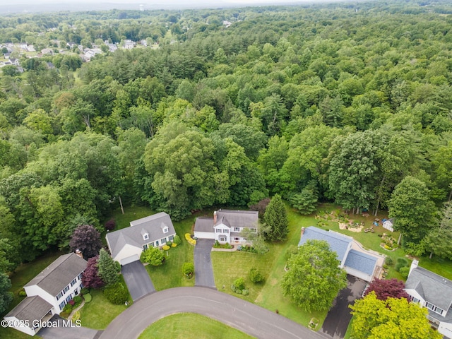 77 Rotterdam Dr, Bethlehem, NY 12077 - aerial perspective of suburban area featuring a heavily wooded area