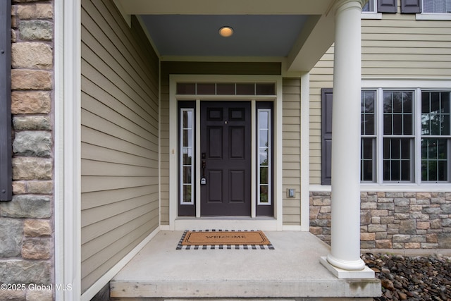 1 Arbor Dr, Guilderland, NY 12159 - view of exterior entry with stone siding