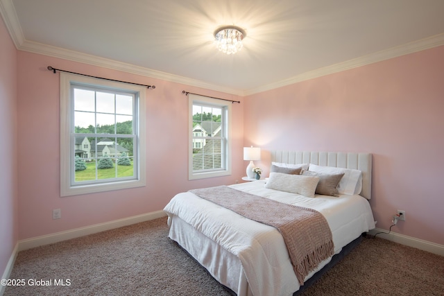 1 Arbor Dr, Guilderland, NY 12159 - carpeted bedroom with ornamental molding and a chandelier