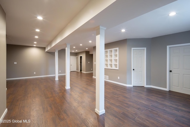 1 Arbor Dr, Guilderland, NY 12159 - finished below grade area featuring dark wood-type flooring and recessed lighting