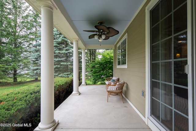 1 Arbor Dr, Guilderland, NY 12159 - porch featuring a ceiling fan