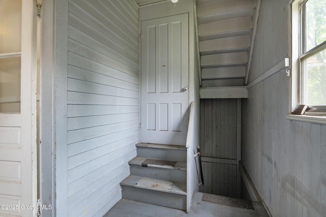 13 Barclay St, Albany, NY 12209 - stairs with healthy amount of natural light and wooden walls