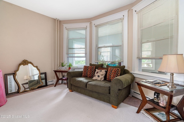 13 Barclay St, Albany, NY 12209 - carpeted living area with a baseboard radiator