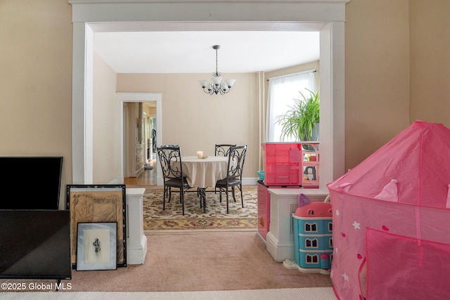 13 Barclay St, Albany, NY 12209 - carpeted dining area featuring a chandelier