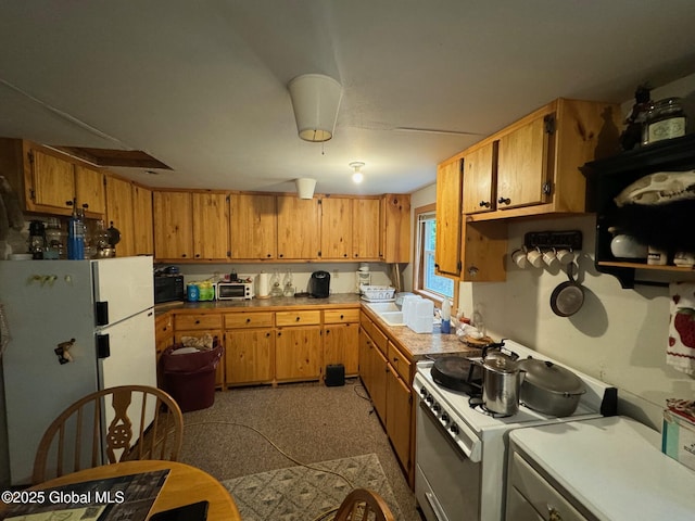 70 Cp A Way, Hartford, NY 12832 - kitchen featuring white appliances, brown cabinets, and light countertops