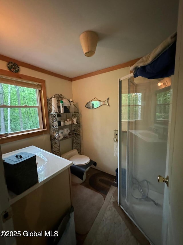70 Cp A Way, Hartford, NY 12832 - full bath featuring a shower stall, vanity, and crown molding