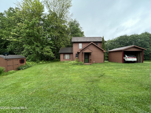 11 Ridgecrest Way, Hampton, NY 12887 - view of grassy yard featuring a shed and a carport
