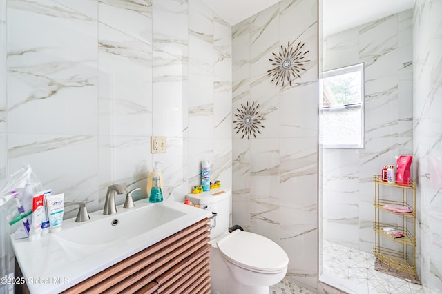 2560 Creek Rd, Esperance, NY 12066 - bathroom with tile walls and vanity
