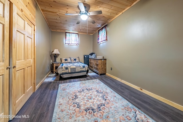 2560 Creek Rd, Esperance, NY 12066 - bedroom featuring wooden ceiling and dark wood-style floors