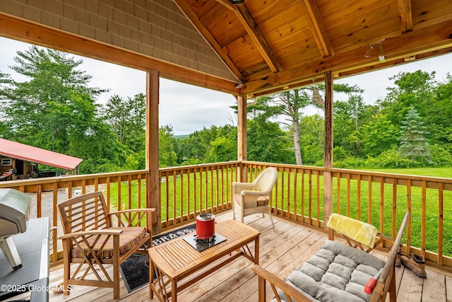 2560 Creek Rd, Esperance, NY 12066 - deck featuring a lawn