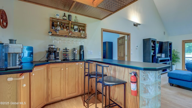 324 Elsmere Ave, Bethlehem, NY 12054 - indoor bar featuring light wood-type flooring and lofted ceiling