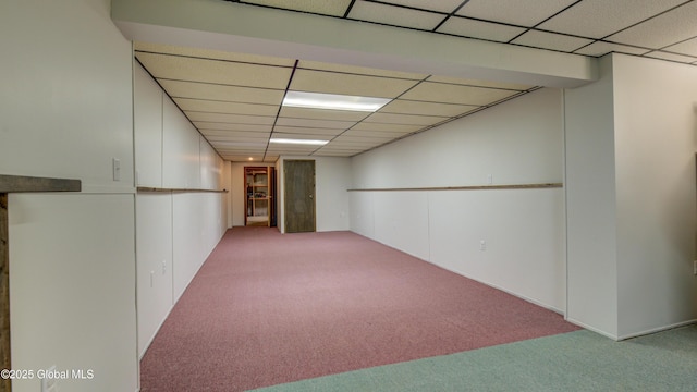 324 Elsmere Ave, Bethlehem, NY 12054 - finished below grade area with a paneled ceiling and carpet flooring