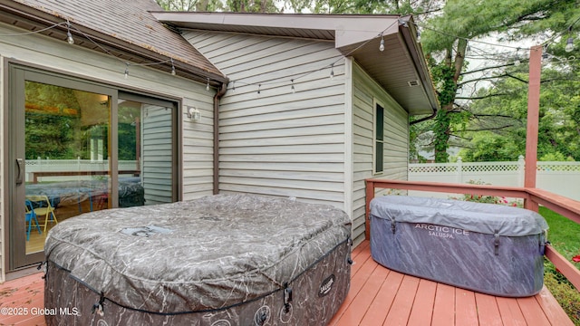 324 Elsmere Ave, Bethlehem, NY 12054 - wooden terrace featuring a hot tub
