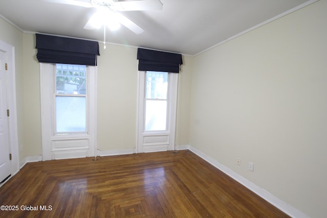 67 Van Dam St, Saratoga Springs, NY 12866 - spare room featuring ceiling fan and crown molding
