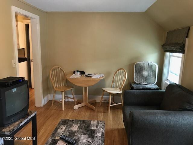 67 Van Dam St, Saratoga Springs, NY 12866 - living area featuring wood finished floors and lofted ceiling