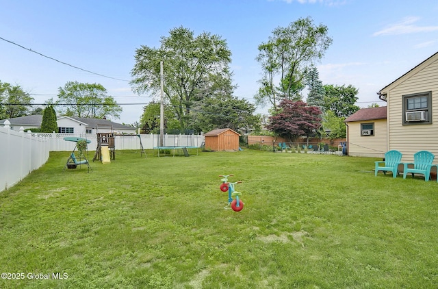 17 Malpass Rd, Guilderland, NY 12203 - fenced backyard featuring a shed and a playground