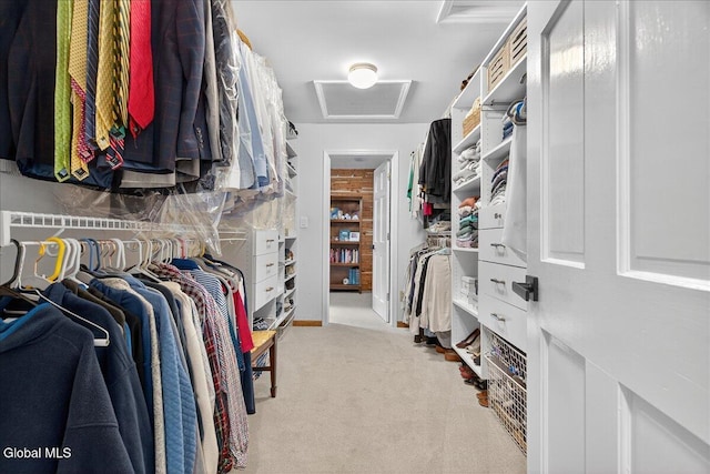 1 Fox Run, Colonie, NY 12110 - spacious closet with attic access and carpet flooring