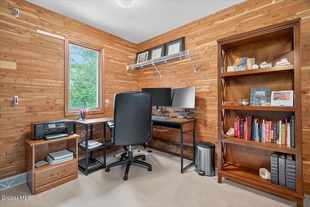 1 Fox Run, Colonie, NY 12110 - carpeted home office featuring wooden walls