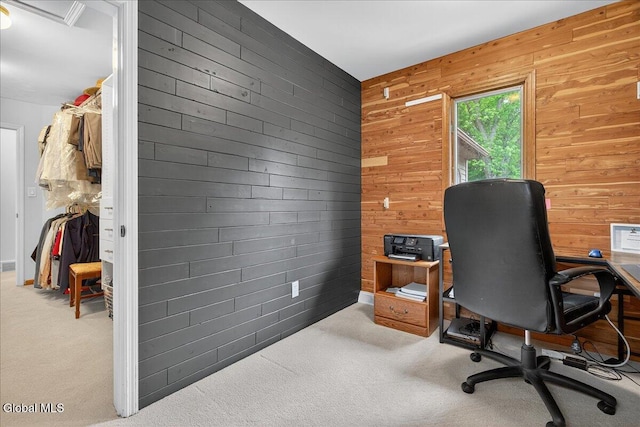 1 Fox Run, Colonie, NY 12110 - home office featuring carpet floors and wood walls