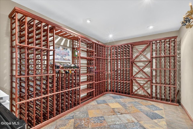 1 Fox Run, Colonie, NY 12110 - wine area featuring stone tile floors and recessed lighting