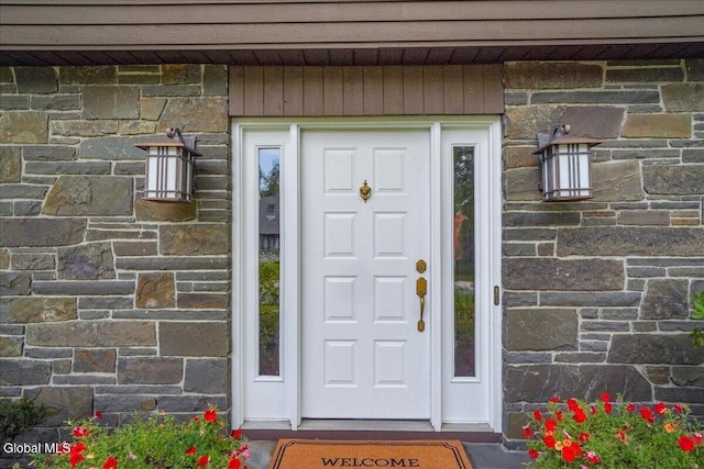 1 Fox Run, Colonie, NY 12110 - view of exterior entry with stone siding