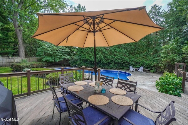 1 Fox Run, Colonie, NY 12110 - wooden terrace with outdoor dining space, a fenced backyard, and a patio area